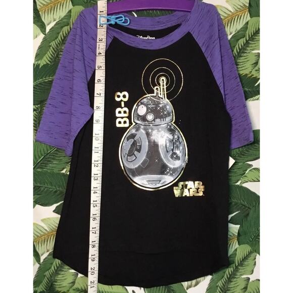 Disney Parks NWT BB-8 Girls Shirt Star Wars Black Purple Tee Top Size Small - Picture 9 of 11